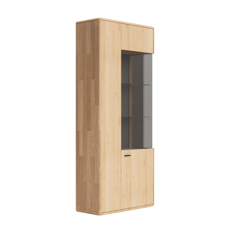 Vitrine Calpe - inkl. Beleuchtung, Eiche massiv, legno geölt