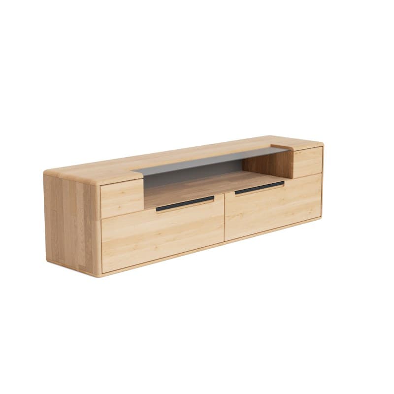 Lowboard Calpe - inkl. Beleuchtung, Eiche massiv, legno geölt