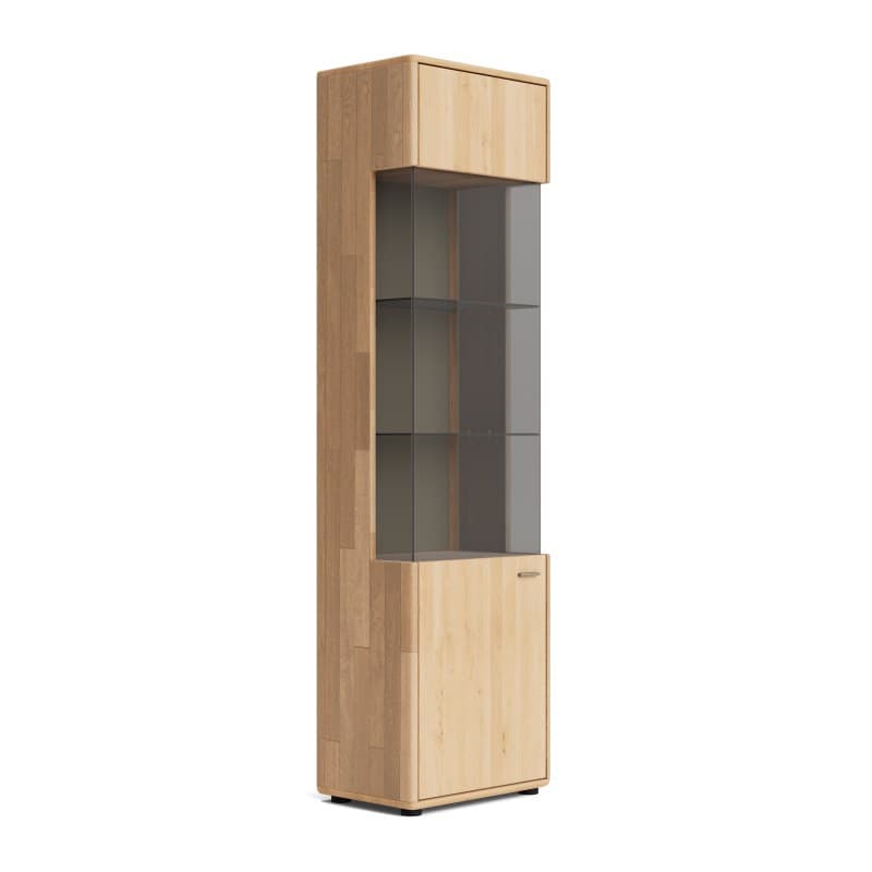 Vitrine Calpe - inkl. Beleuchtung, Eiche massiv, legno geölt