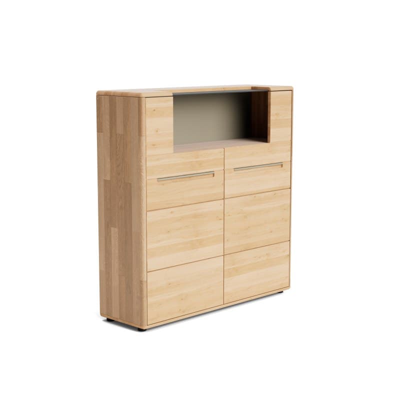 Highboard Calpe - inkl. Beleuchtung, Eiche massiv, legno geölt