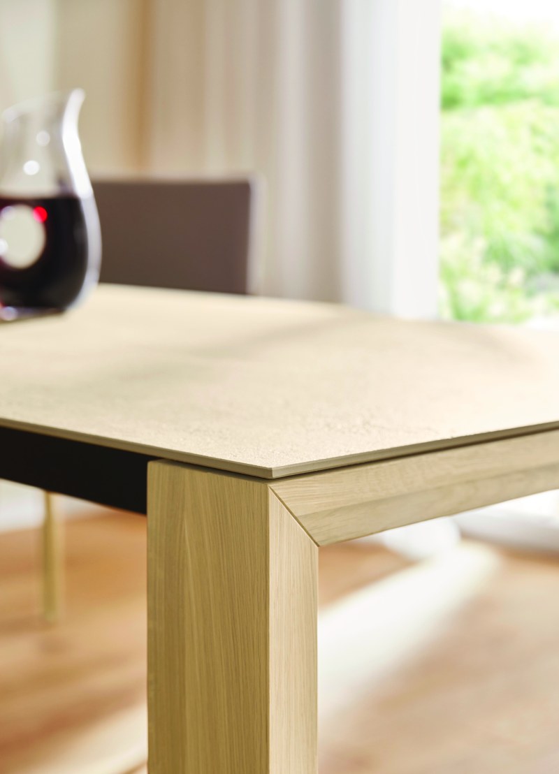 Esstisch Cambre - LB ca. 220x90 cm, ausziehbar, Keramik, Beige