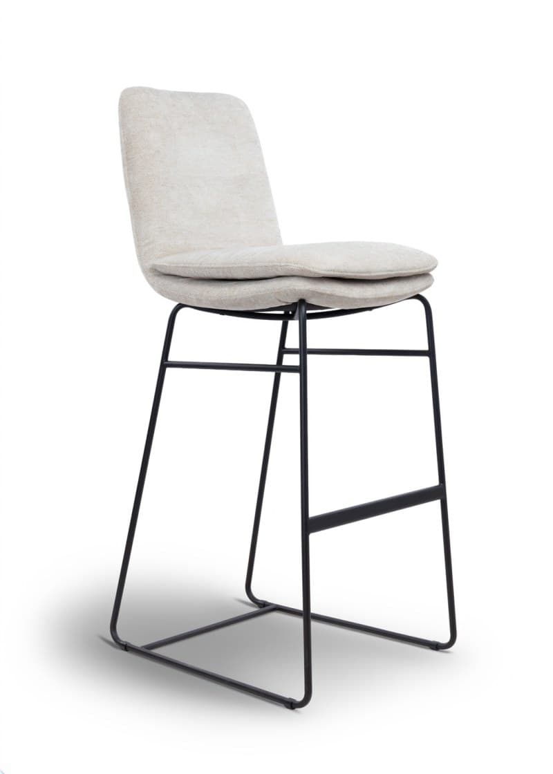 Tresenstuhl Macano - Stoff, Beige