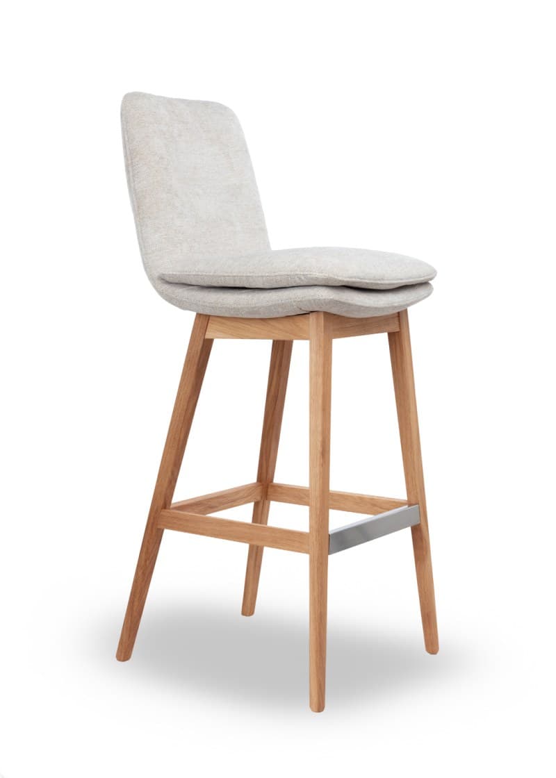 Tresenstuhl Macano - Stoff, Beige