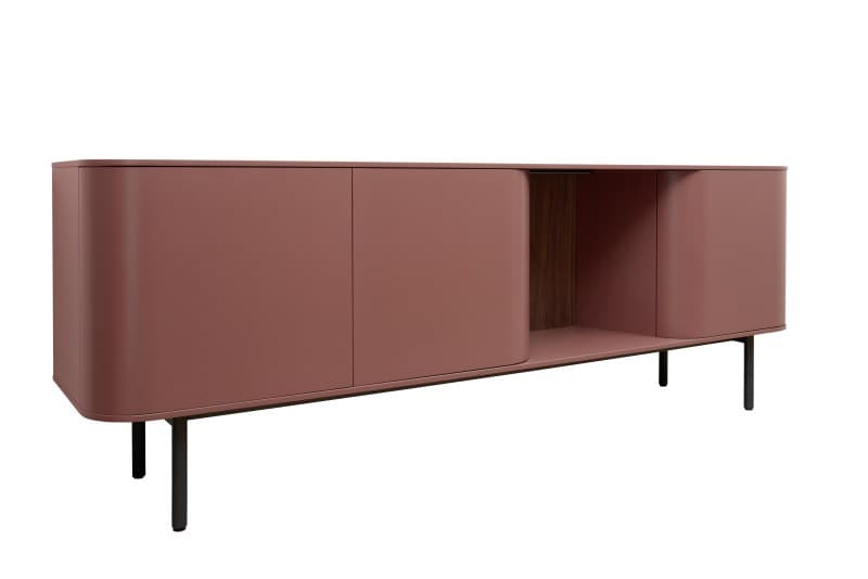 Sideboard Satola - Lack matt, Rotbraun