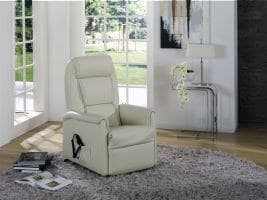 Fernsehsessel EM Mainz - Relaxfunktion 2-motorisch, Leder, beige