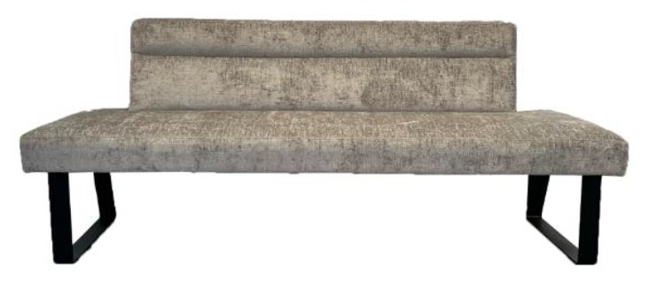 Polsterbank - Breite ca. 180 cm, Stoff, Graubeige