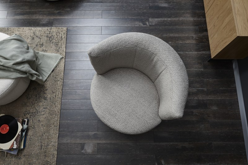 Sessel Cativa -  drehbar, Stoff, Graubeige