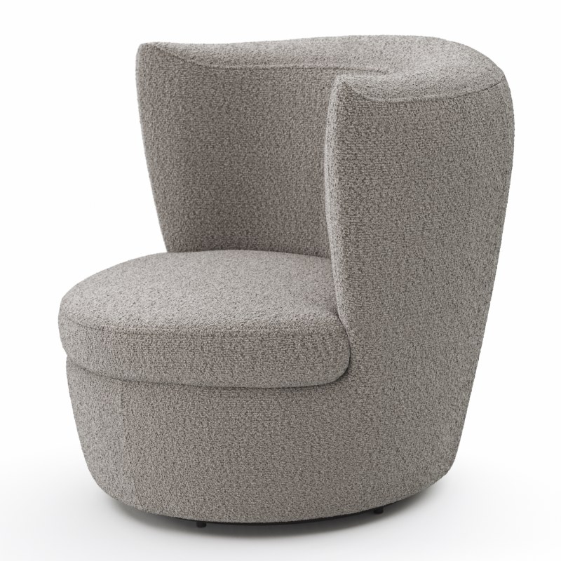 Sessel Cativa -  drehbar, Stoff, Graubeige