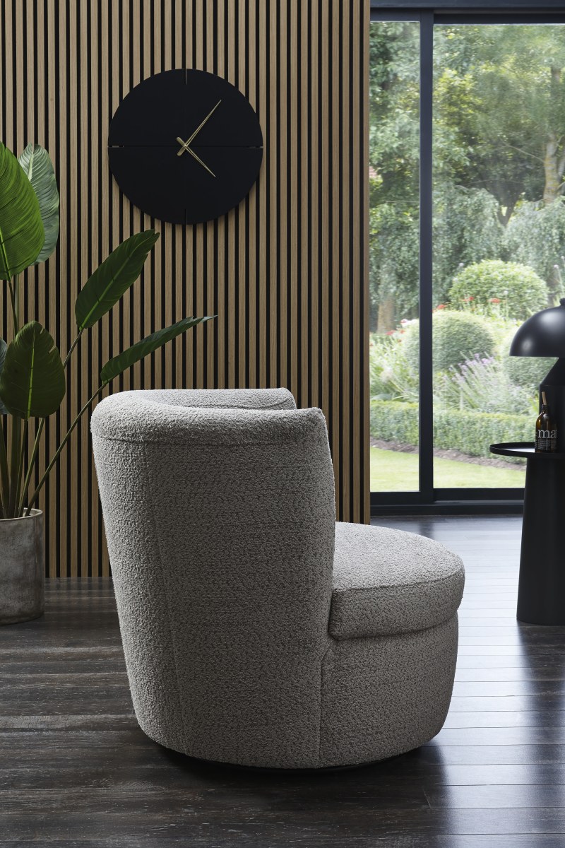 Sessel Cativa -  drehbar, Stoff, Graubeige