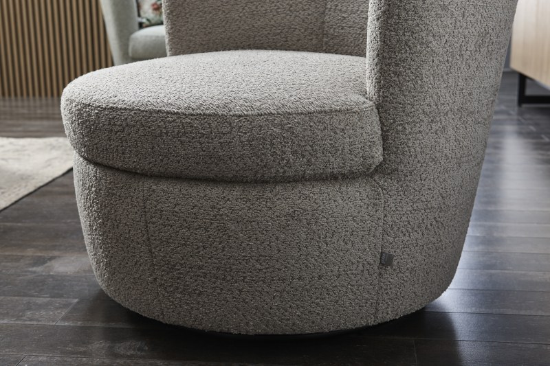 Sessel Cativa -  drehbar, Stoff, Graubeige