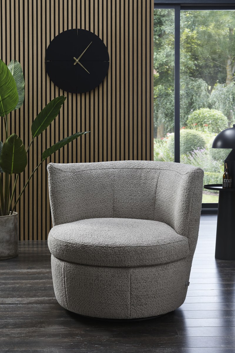 Sessel Cativa -  drehbar, Stoff, Graubeige