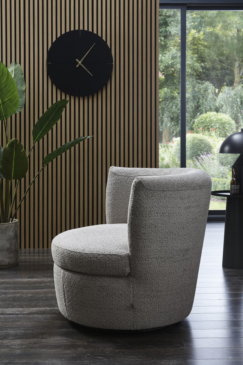 Sessel Cativa -  drehbar, Stoff, Graubeige