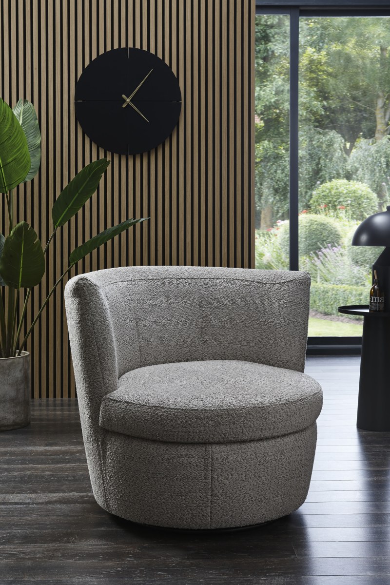 Sessel Cativa -  drehbar, Stoff, Graubeige