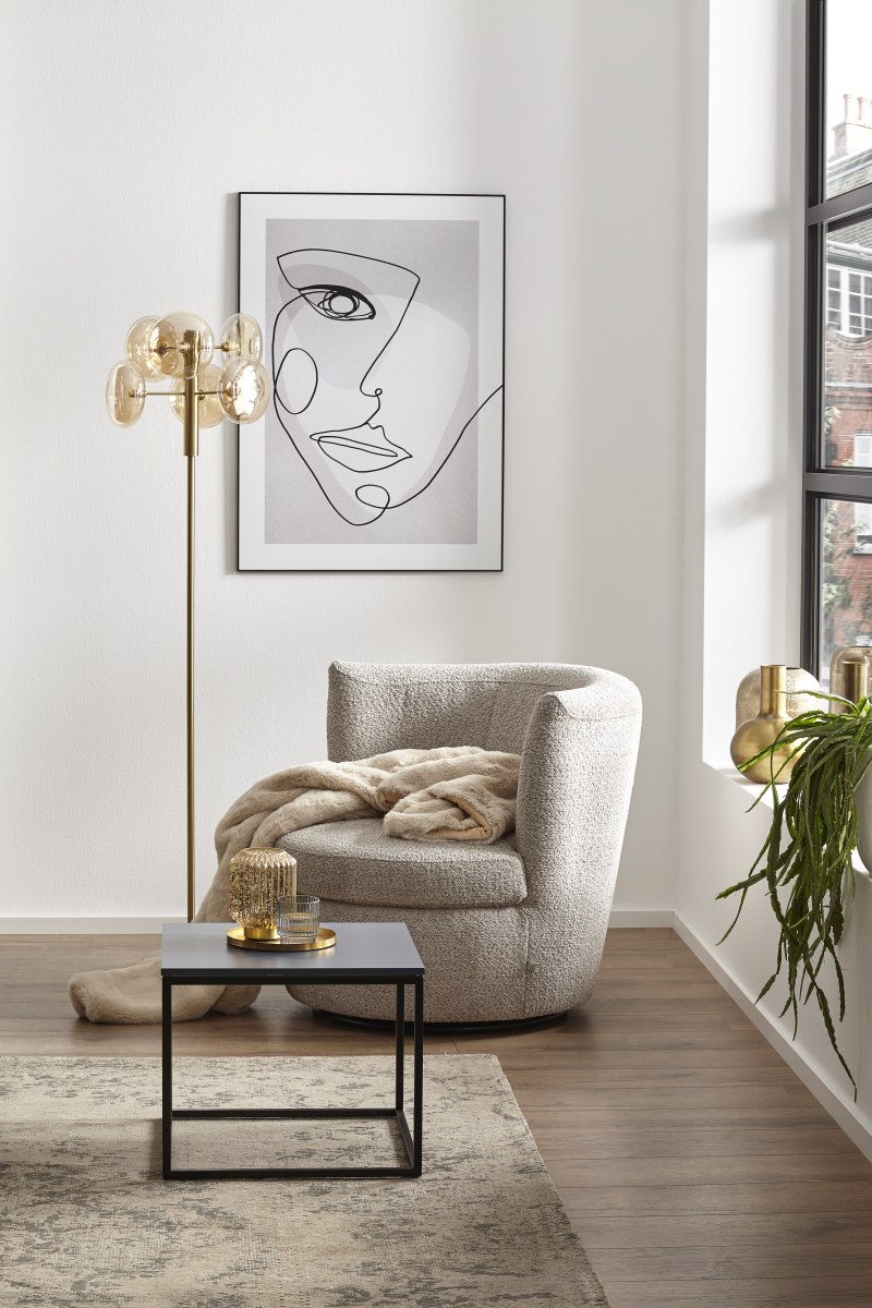 Sessel Cativa - drehbar, Stoff, Creme