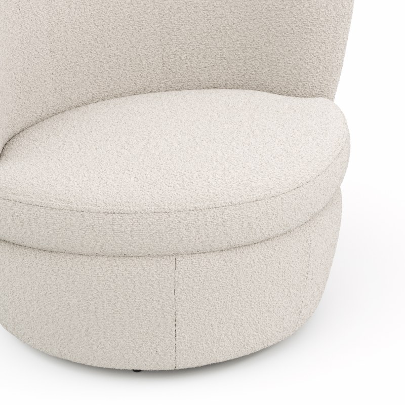 Sessel Cativa - drehbar, Stoff, Creme