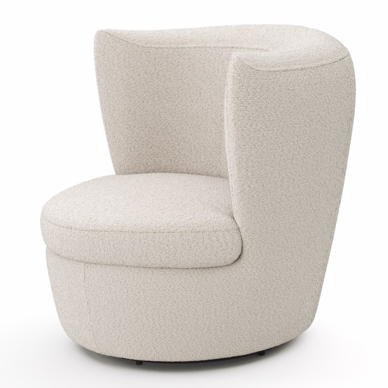 Sessel Cativa - drehbar, Stoff, Creme