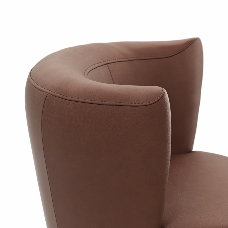 Sessel Cativa - drehbar, Leder, Cognac
