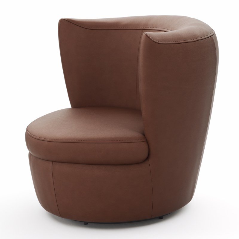 Sessel Cativa - drehbar, Leder, Cognac