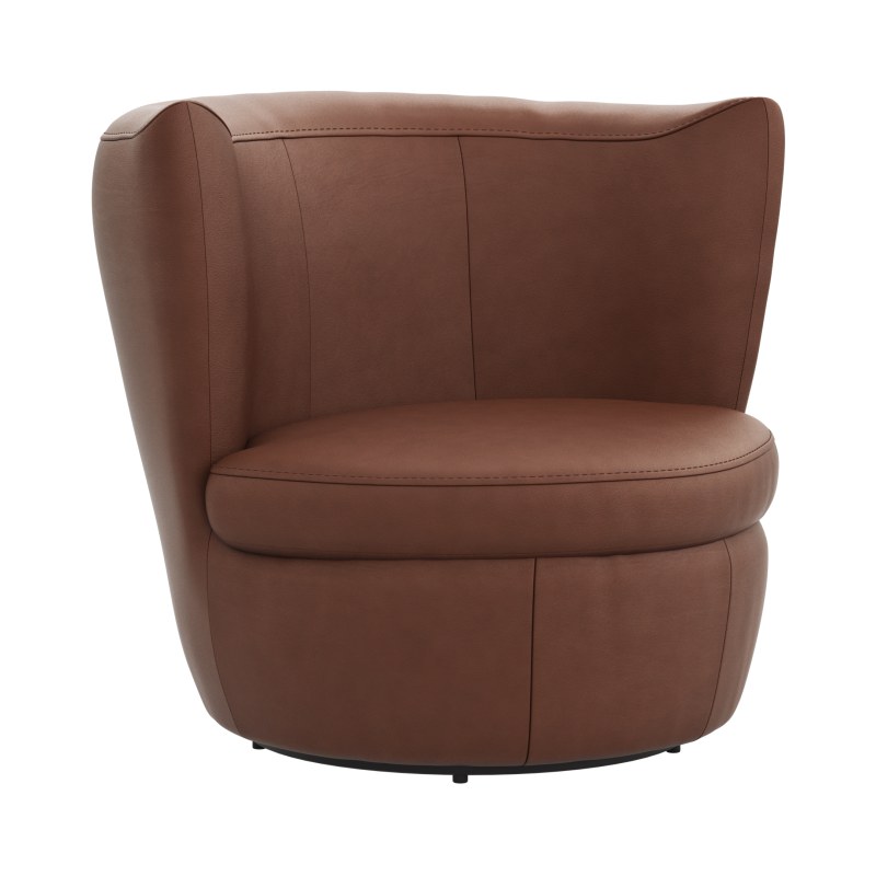 Sessel Cativa - drehbar, Leder, Cognac
