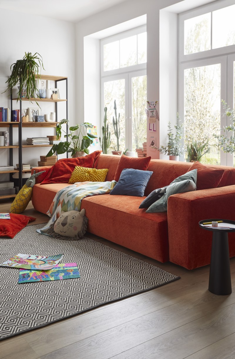 Sofa Elementos - 3-Sitzer XL, Stoff, Campari