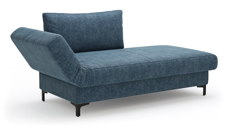 Schlafsofa Verano - Ausrichtung links inkl. Schlaffunktion und Bettkasten, Stoff, Petrol
