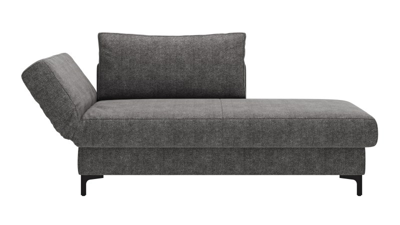 Schlafsofa Verano - Ausrichtung links inkl. Schlaffunktion und Bettkasten, Stoff, Dunkelgrau