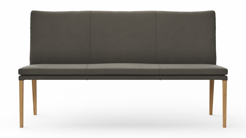 Polsterbank Tuma - Breite ca. 175 cm, Leder, Grau