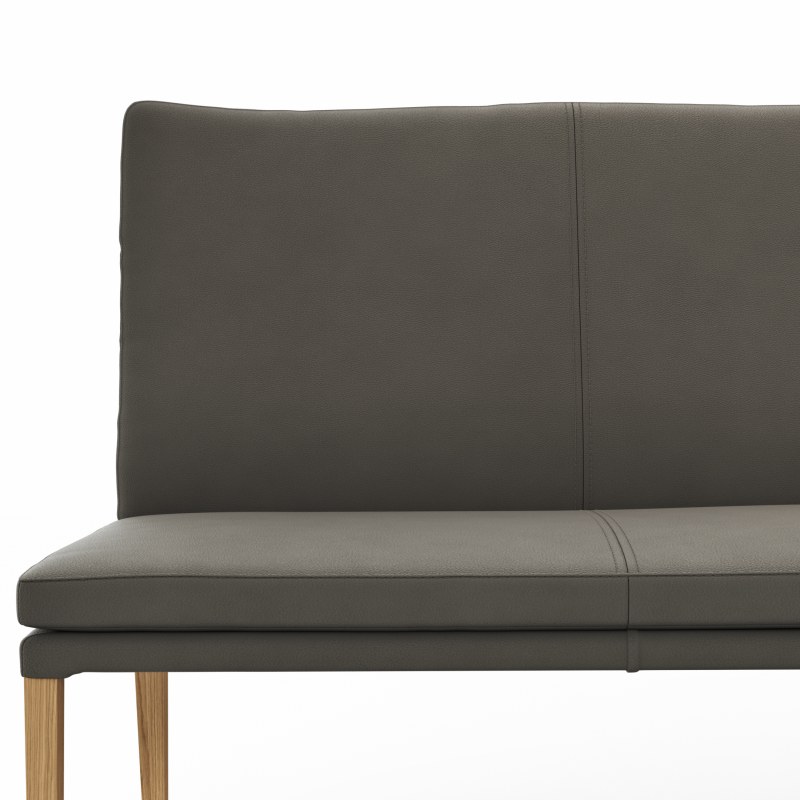 Polsterbank Tuma - Breite ca. 175 cm, Leder, Grau