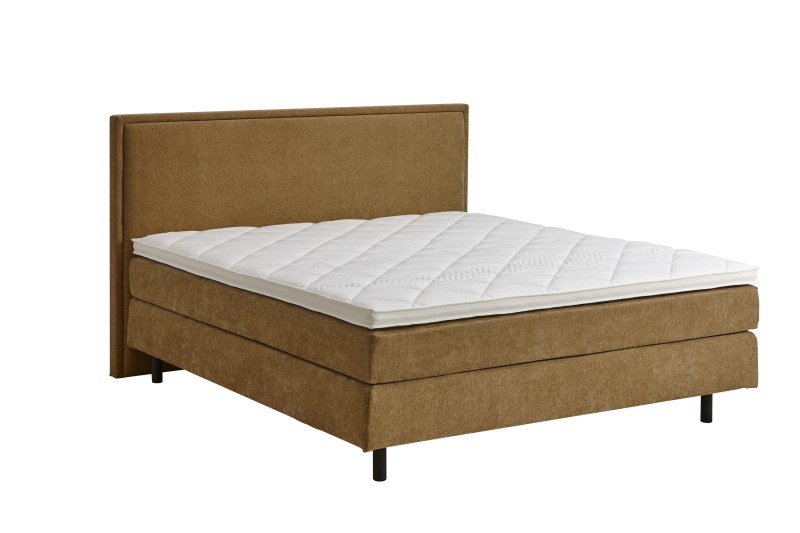 Boxspringbett Valencia - Liegefläche ca. 180x200 cm, Stoff, Senfgelb