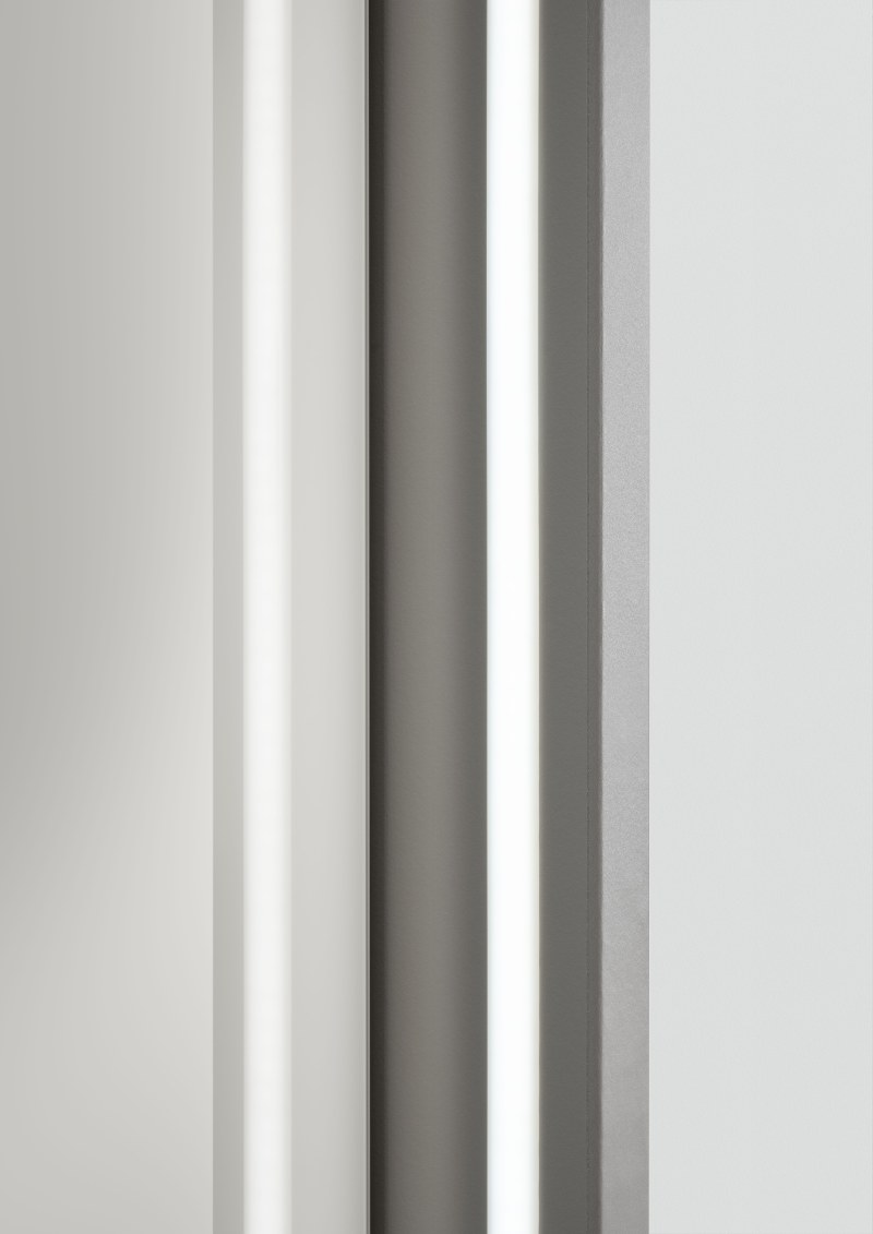 Drehtürenschrank Marbella - B. ca. 302cm, Korpus, Front Glas, Weiß