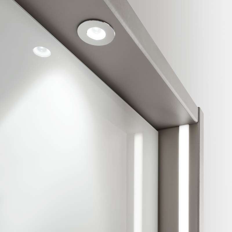 Drehtürenschrank Marbella - B. ca. 302cm, Korpus, Front Glas, Weiß