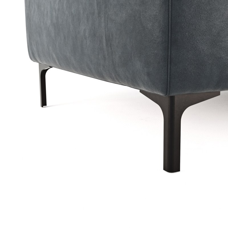 Ecksofa Anna - 2,5-Sitzer mit Longchair rechts, Relaxfunktion/Sitzvorzug motorisch, Stoff, Stahl
