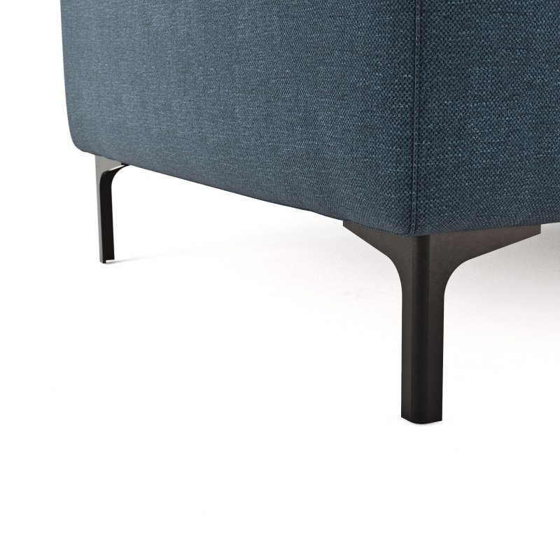 Ecksofa Anna - 2,5-Sitzer mit Longchair rechts, Relaxfunktion/Sitzvorzug motorisch, Stoff, Indigo