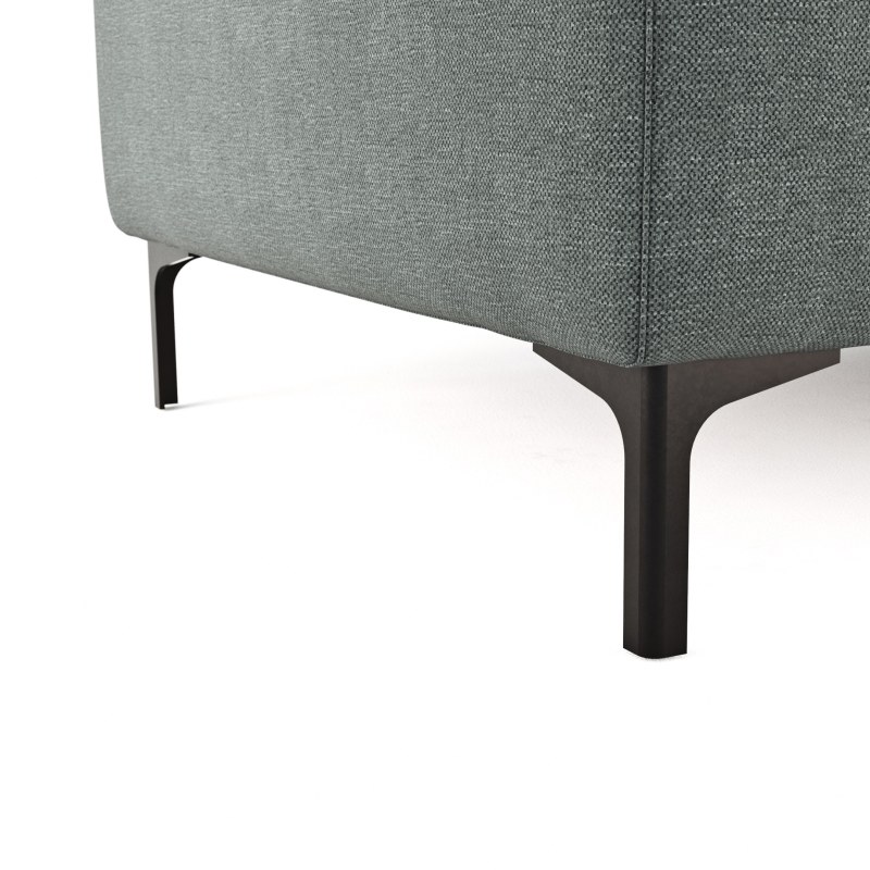 Ecksofa Anna - 2,5-Sitzer mit Longchair rechts, Relaxfunktion/Sitzvorzug motorisch, Stoff, Grau