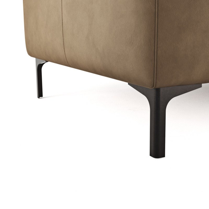 Ecksofa Anna - 2,5-Sitzer mit Longchair rechts, Relaxfunktion/Sitzvorzug motorisch, Leder, Cognac