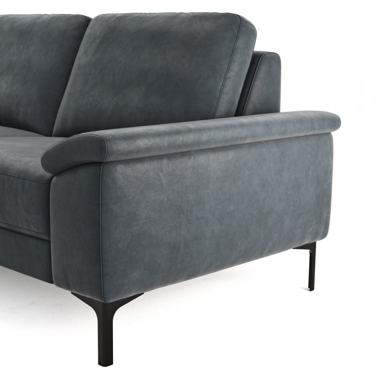 Ecksofa Anna - Longchair links mit 2,5-Sitzer, Relaxfunktion,Sitzvorzug motorisch, Stoff, Stahl