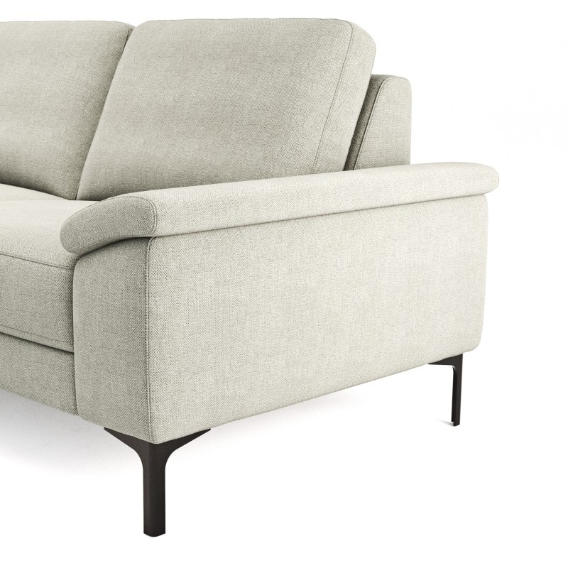 Ecksofa Anna - Longchair links mit 2,5-Sitzer, Relaxfunktion,Sitzvorzug motorisch, Stoff, Beige