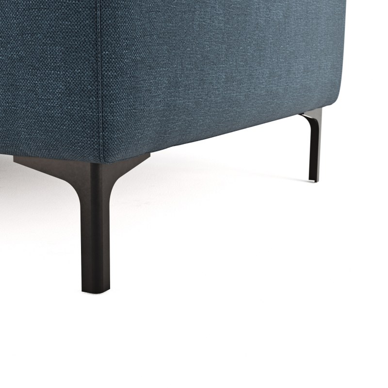 Ecksofa Anna - Longchair links mit 2,5-Sitzer, Relaxfunktion,Sitzvorzug motorisch, Stoff, Indigo