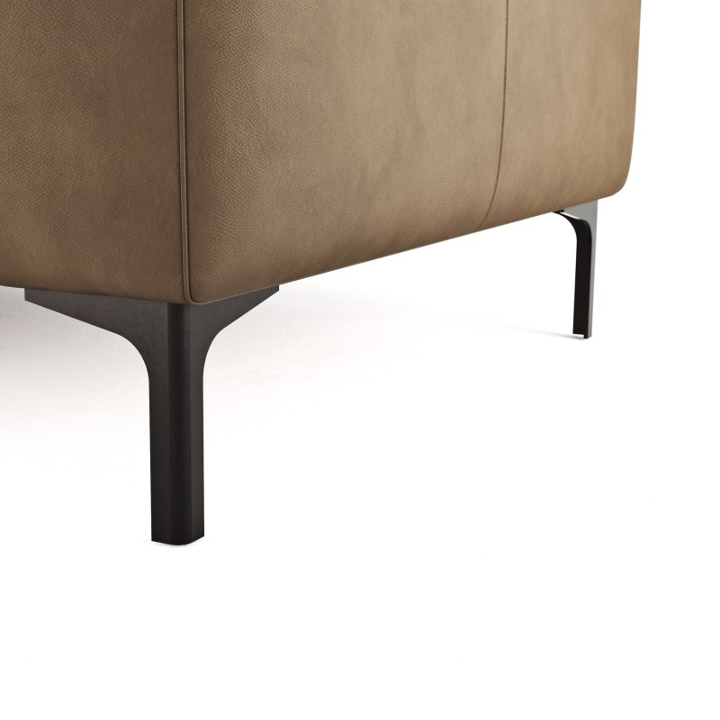 Ecksofa Anna - Longchair links mit 2,5-Sitzer, Relaxfunktion,Sitzvorzug motorisch, Leder, Cognac