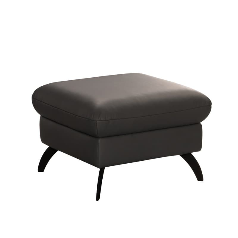 Hocker EM Pula - Leder, schwarz