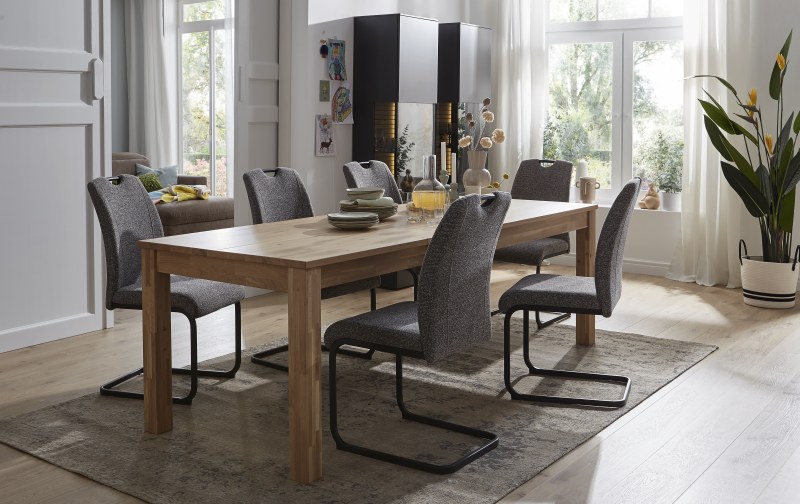 Esstische Dinner - ausziehbar, LB ca. 160x90 cm , Eiche bianco massiv