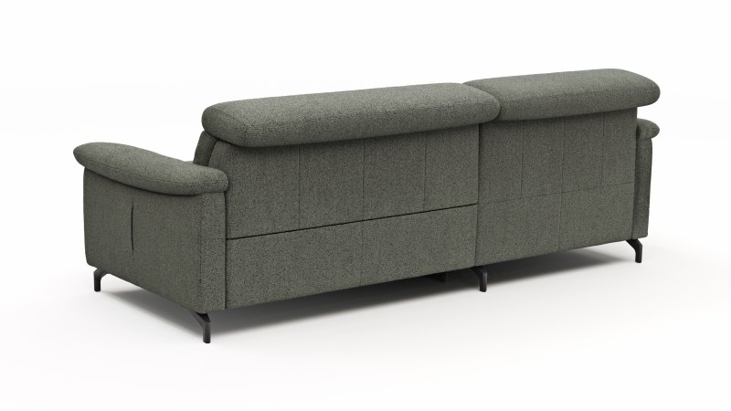 Ecksofa Paulina - Longchair links und 1-Sitzer, Kopfteil verstellbar motorisch, TV-Funktion motorisch, Stoff, Khaki