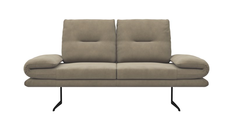 Sofa Lucero - 2-Sitzer, Leder, Taupe