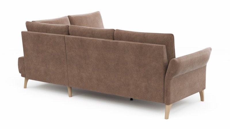 Ecksofa Rosario - 2-Sitzer mit Ecke rechts, Stoff, Cognac