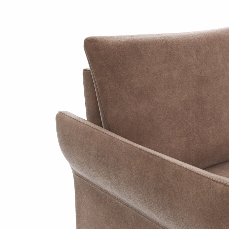 Ecksofa Rosario - 2-Sitzer mit Ecke rechts inkl. Relaxfunktion (motorisch), Sitzvorzug und Armlehne klappbar, Stoff, Cognac