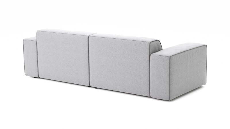 Sofa Elementos - 3-Sitzer, Stoff, Hellgrau