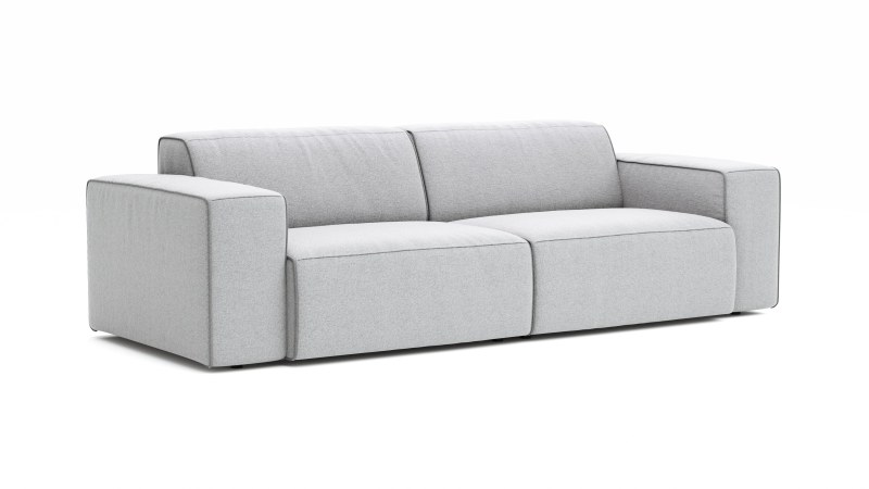 Sofa Elementos - 3-Sitzer, Stoff, Hellgrau
