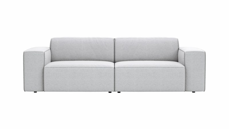 Sofa Elementos - 3-Sitzer, Stoff, Hellgrau