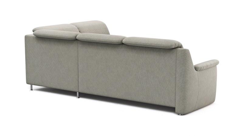 Ecksofa Cornella Plus - 2-Sitzer links mit Ecke und Abschlussteil rechts, Stoff, Nougat