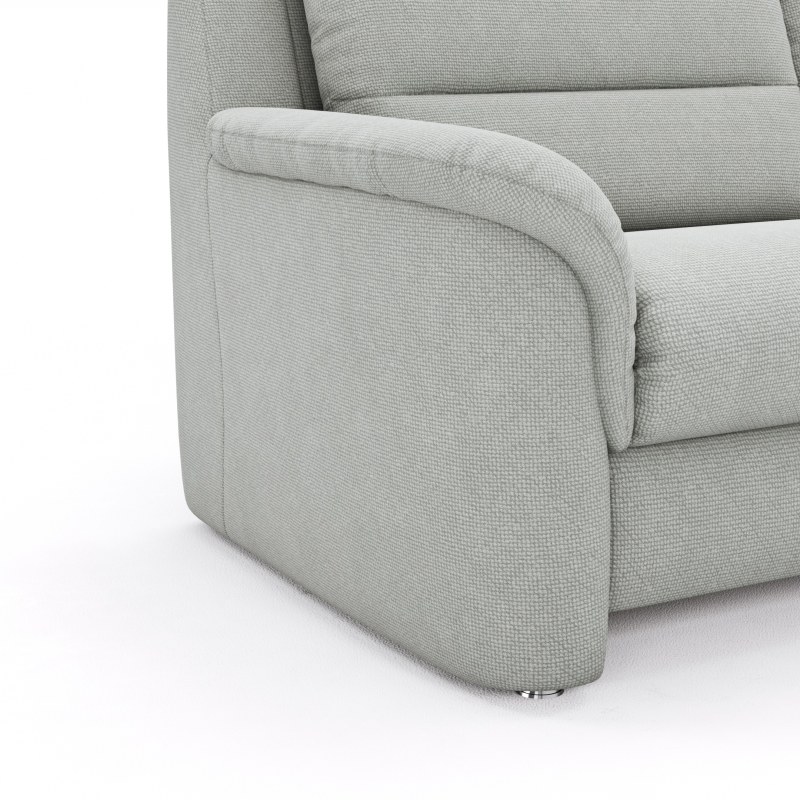 Ecksofa Cornella Plus - 2-Sitzer links mit Ecke und Abschlussteil rechts, Stoff, Hellgrau